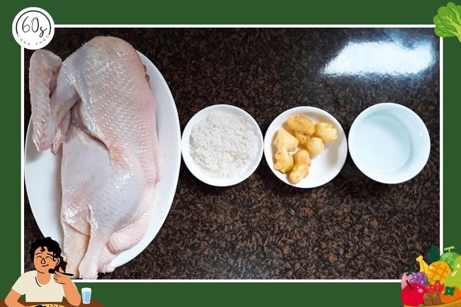những nguyên liệu cần chuẩn bị cho món ngan cháy tỏi